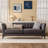 85.65” Tufted Chesterfield Faux Leather Sofa With Solid Wood Frame-649317892