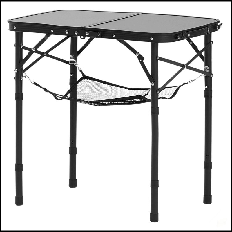 Table de camping pliante portative de 2 pi avec hauteur réglable, durable et légère pour une utilisation extérieure