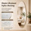 Grand miroir ovale mural et décoratif 65 x 21 cm, verre argenté haute définition, décoration moderne pour chambre à coucher