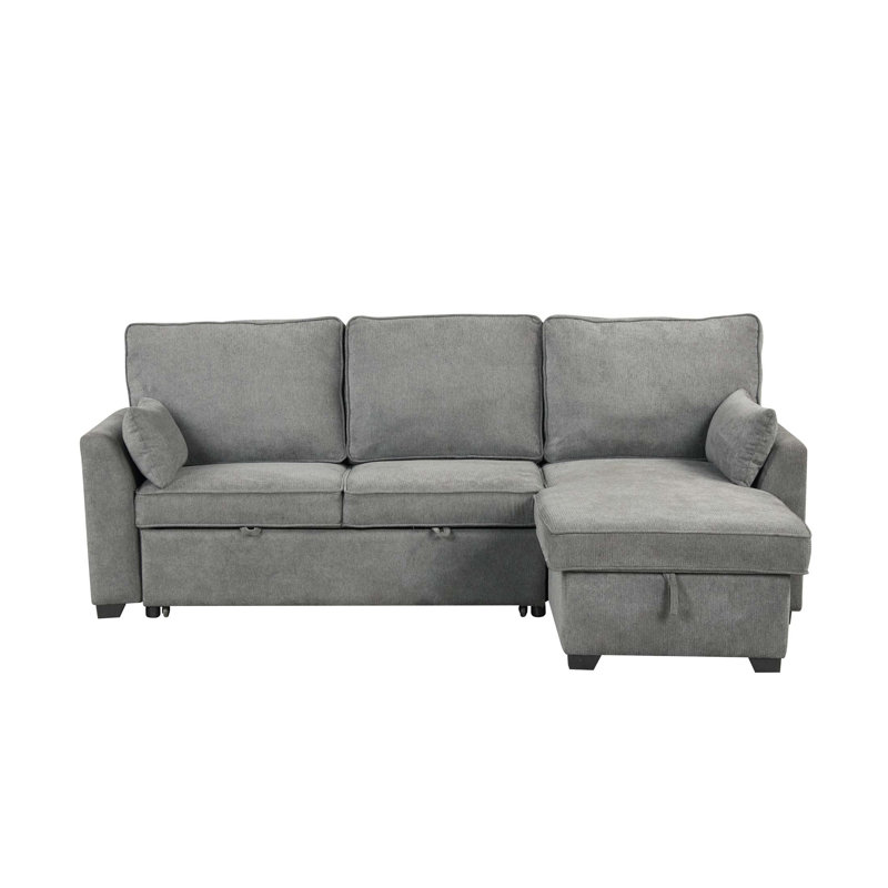 Tissu avec canapé à accoudoirs carrés, Gris