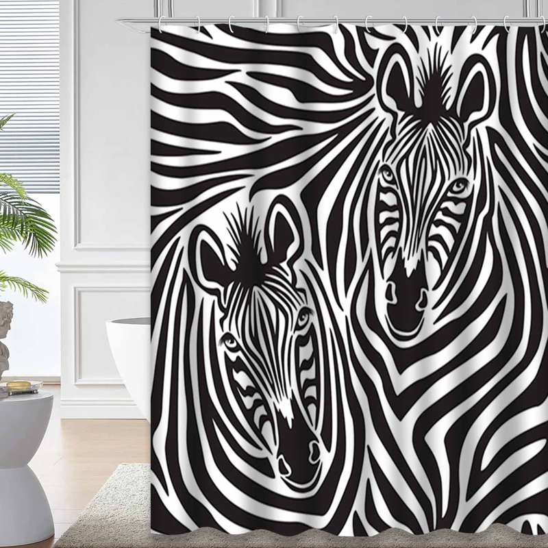 Rideau de douche Zebra Couple, L 72 po x l 78 po