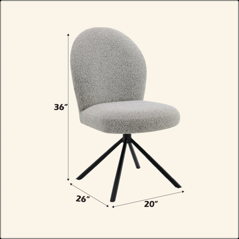 Ensemble de 2 chaises d'appoint Lawton Grey Boucle