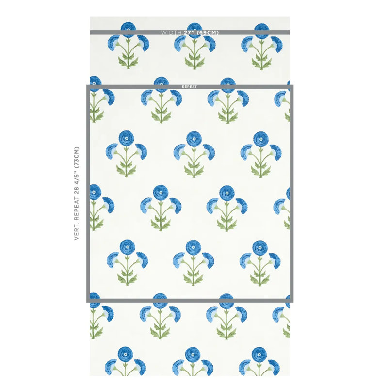 Saranda Flower Wallpaper, Royal