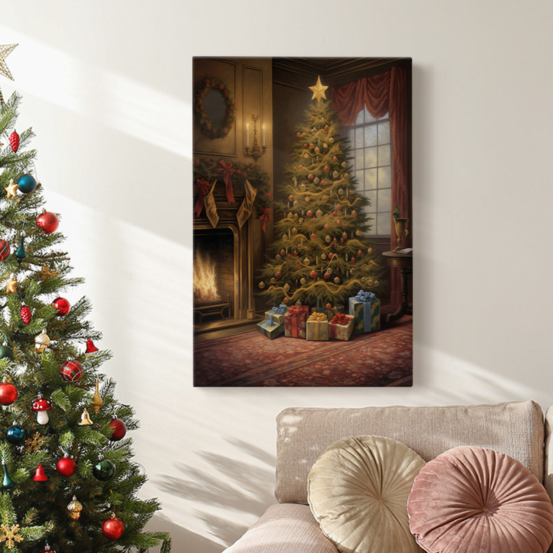 Art des Fêtes de Noël - Toile tendue avec châssis DIX, H 18 po x l 12 po