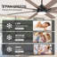 Ventilateurs de plafond de 72 po avec lumières et télécommande, grand ventilateur industriel avec moteur à courant continu réversible à 6 vitesses, ventilateur de plafond avec lumière pour le patio de la chambre à coucher