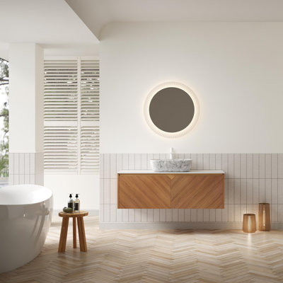 Ensemble de meuble-lavabo et lavabo 48 po, armoire de rangement flottante en contreplaqué, portes doubles en sergé avec garniture en métal, vasque en céramique à motif marbré et plateau en pierre frittée Carrara