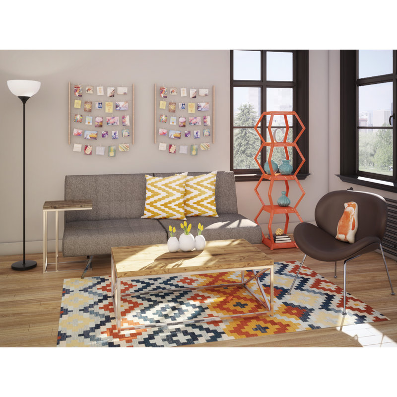 Aalyah Hand Hooked Wool Pile Southwestern Rug, Rectangle 5'3" x 8'3"