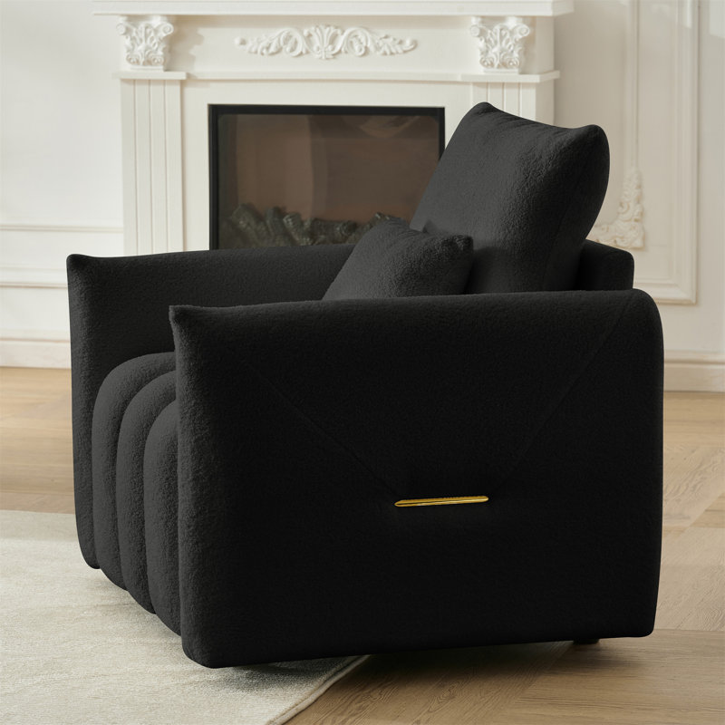 35 "Teddy Fabric Sofa, Black