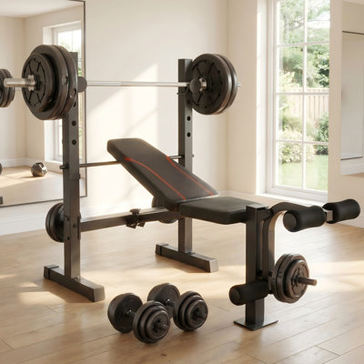 9-In-1 Premium Weight Bench With Leg Extension & Curl System - Complete Foldable Home Gym Solution