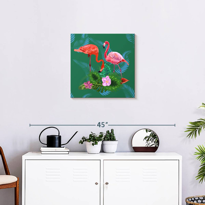 Crowle Floral Flamingos, H 20 po x l 20 po