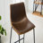 Industrial Counter Height Dining Set, Weathered Wood Table & PU Leather Chairs, Metal Frame-1836415337-1782902825