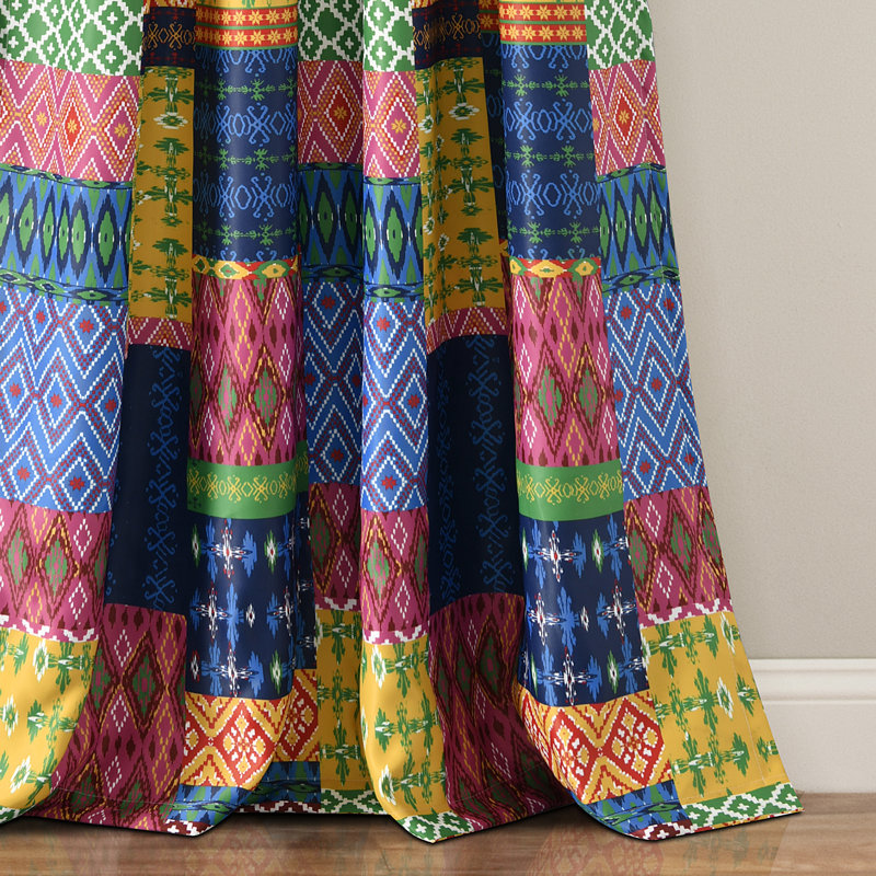 Misha Room Darkening Curtain Pair, 84"H x 52"W, Multi