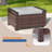 Sofa & Ottomans PE  Rattan Patio Sofa 9 Pieces Set With Side Table and Sturdy Frame-466825945