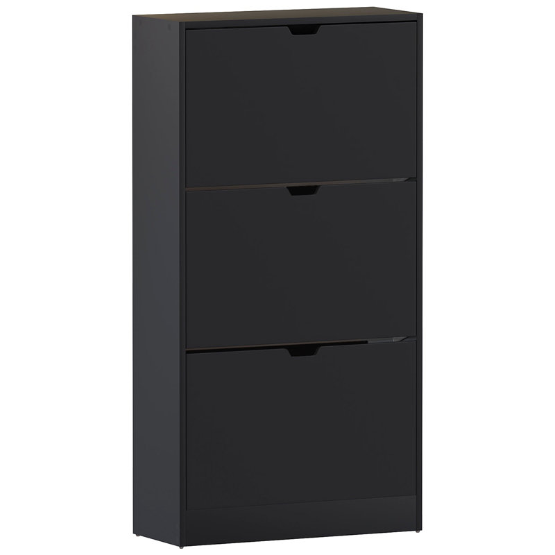 18 Pair Flip Down Shoe Storage, Black