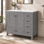 Meuble-lavabo gris avec lavabo en céramique, armoire autoportante de 92 cm (36,18 pouces) avec portes et tiroirs à fermeture amortie