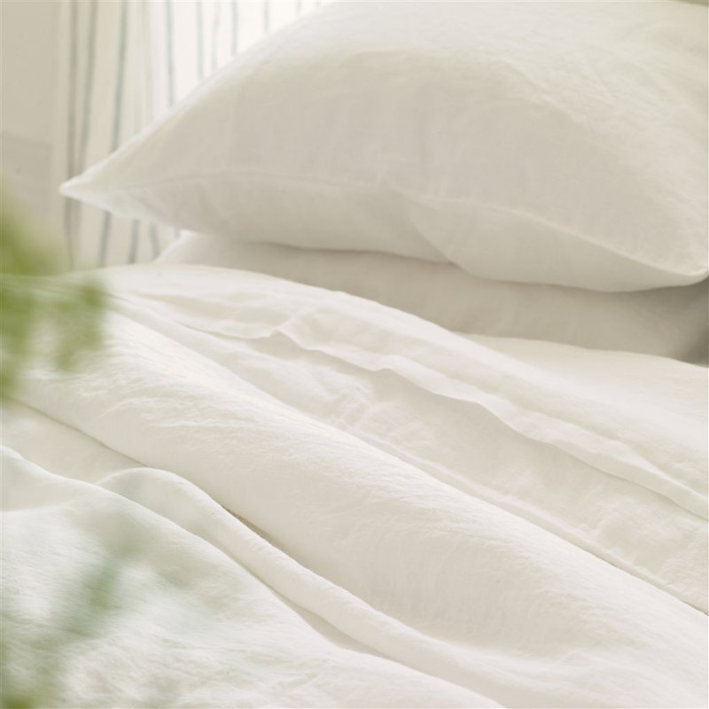 Biella Linen Flat Sheets, Alabaster, Queen Flat Sheet