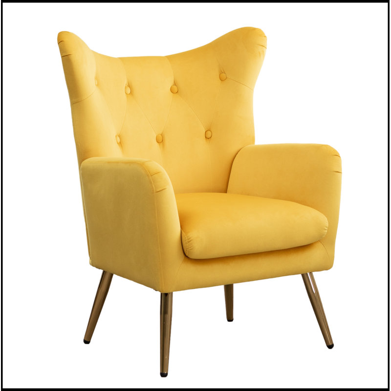 Fauteuil d'appoint à dossier capitonné en velours Sovarol