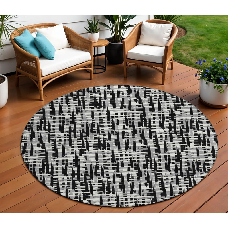 Tapis rond noir 8 po