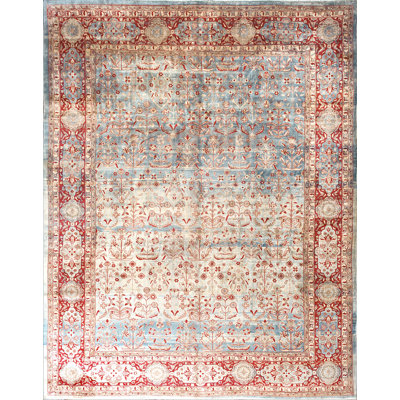 Antique Lahore Indian Knotted Rug