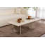 Table basse moderne, couleur travertin, 120 x 40 x 60 cm, panneau de particules enduit de mélamine à 100%, épaisseur: 0 cm, conception durable, capacité de charge de 25 kg-13560313