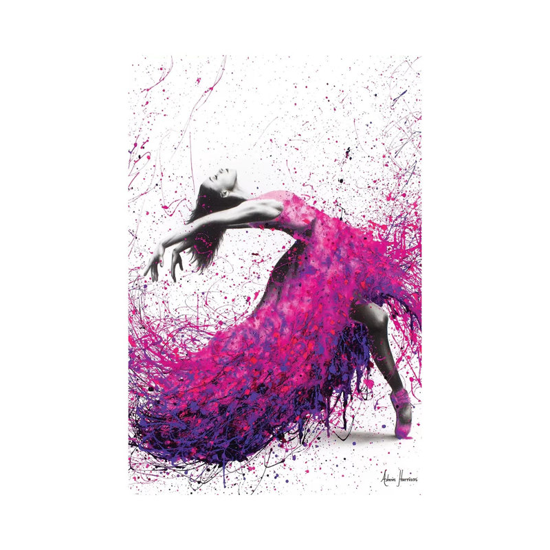 «Hot Magenta Dance» par Ashvin Harrison - impression d'art graphique, Toile tendue, Pas de tapis