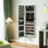 Organisateur de rangement pour armoire à bijoux avec lumières et tiroir