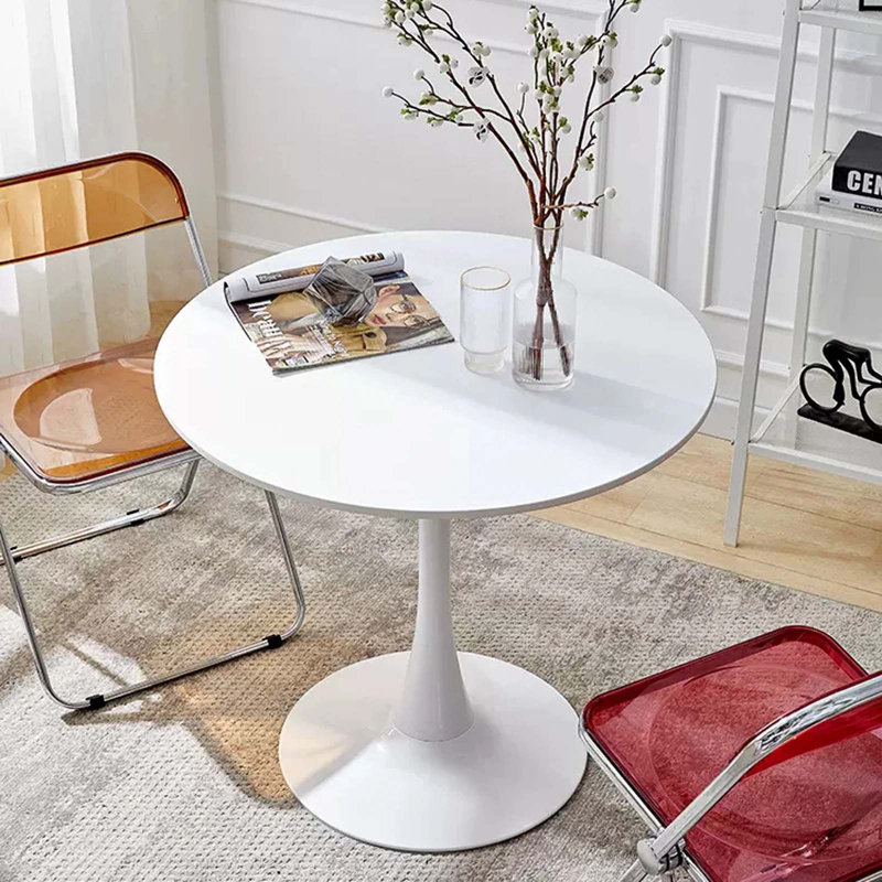 Table basse moderne, Blanc, H 29,13 po x L 31,5 po x l 31,5 po, Blanc