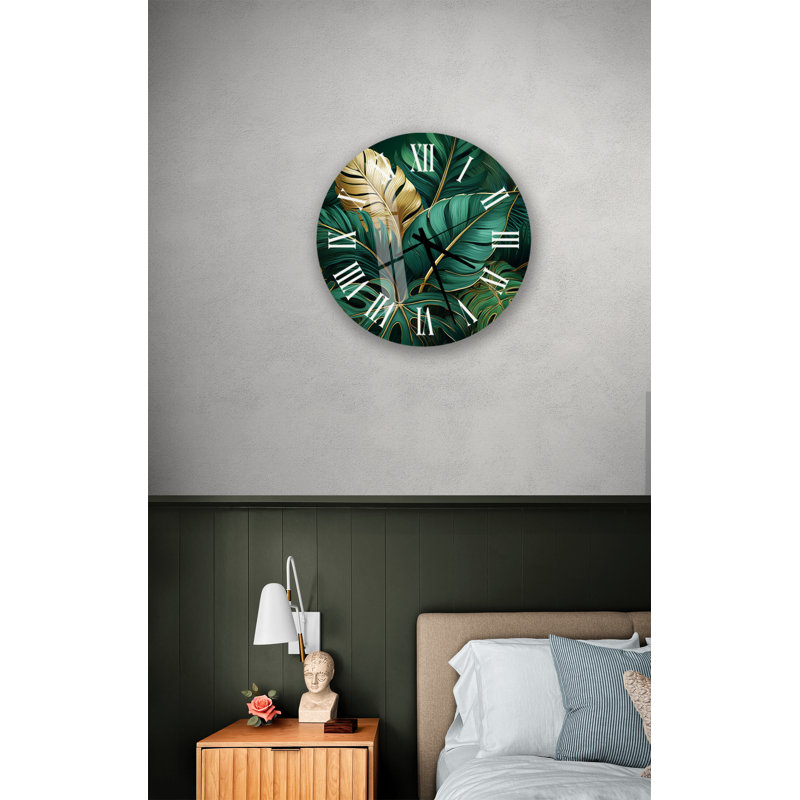 Horloge murale en verre trempé Luxe, Blanc
