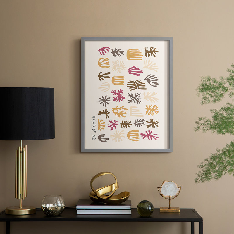 Matisse CCLXVI, reproduction d'art encadrée - bois massif, H 11 po x l 9 po, Gris