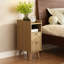 Table de chevet étroite en bois massif avec 2 tiroirs Adalia-314094632