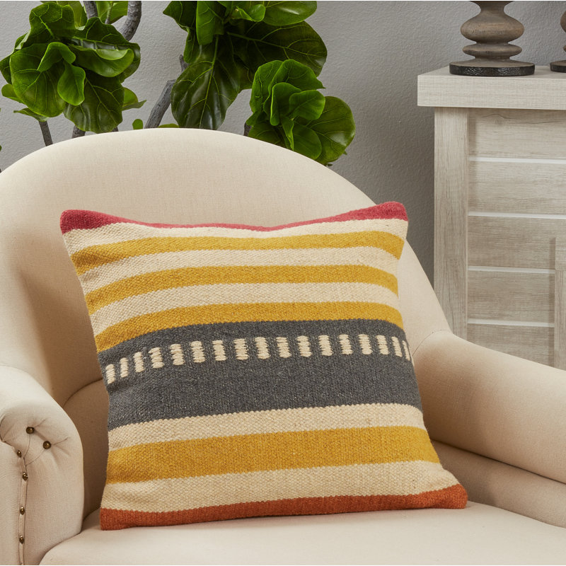 Square Cotton Pillow Cover & Insert, Down Blend