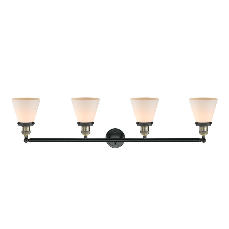 Shauna 4 - Light Vanity Light, Matte White, LED, Black Antique Brass