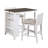 Transitional Design And 3-Piece Pack Counter Height Set Table W Display Shelf USB Ports And 2X Counter Height Chairs Fabric Upholstered Dining Furniture