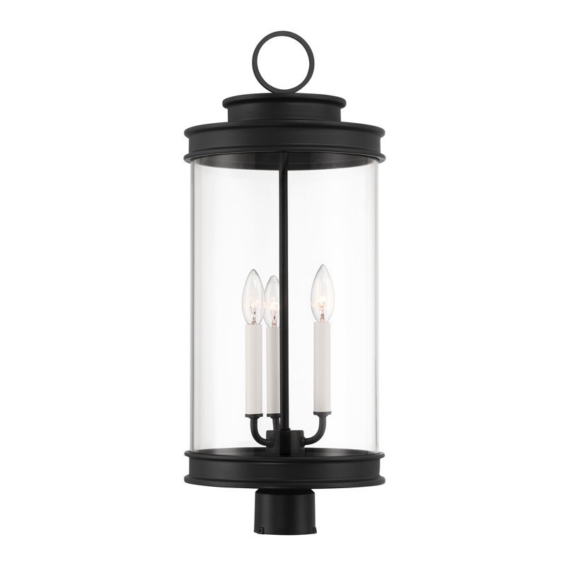 Acim 3-Light Outdoor Post Lantern in Matte Black