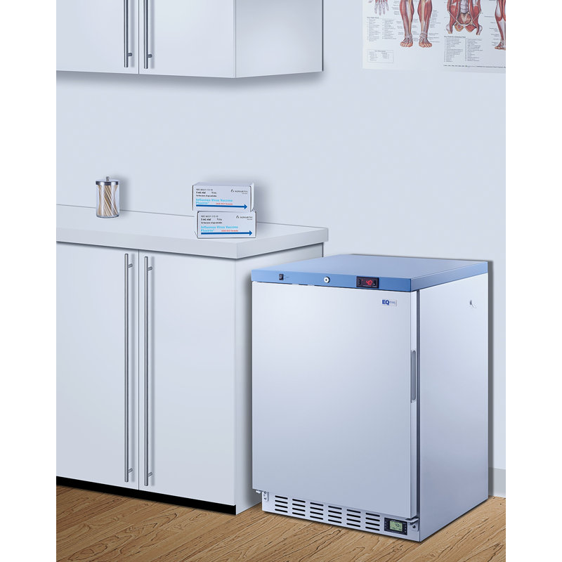 EQtemp 24" Wide Built-In Healthcare Refrigerator, Certified to NSF/ANSI 456 Vaccine Storage, Left Hand Swing