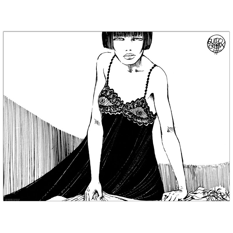 Valentina: Tenera È La Notte by Crepax - Rectangle Print on Wood, 60cm H x 80cm W x 1.8cm D