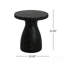 Table d'appoint d'extérieur en travertin MGO, table de bout en béton léger, effet marbre noir, table-367422129