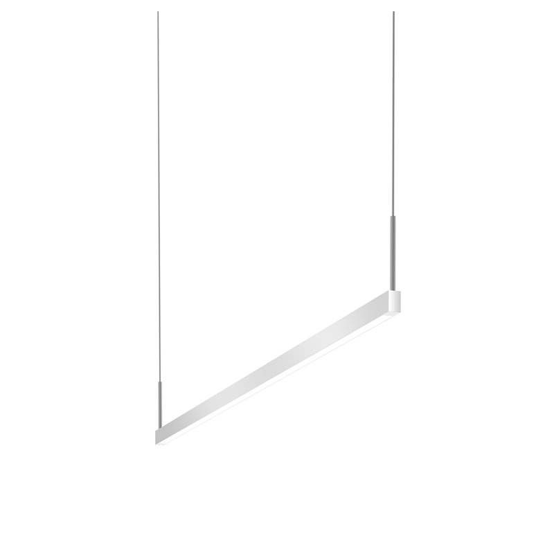 Luminaire suspendu DEL à deux côtés Thin-Line, Aluminium satiné brillant, 3500K, H 5 po x l 48 po x P 0,75 po