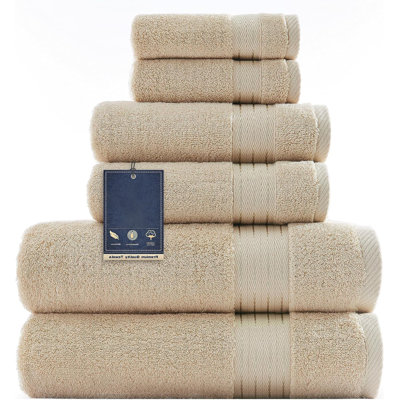 6-Piece Cotton Bath Towel Set,Including 2 bath towels,2 hand towels,2 bath towels