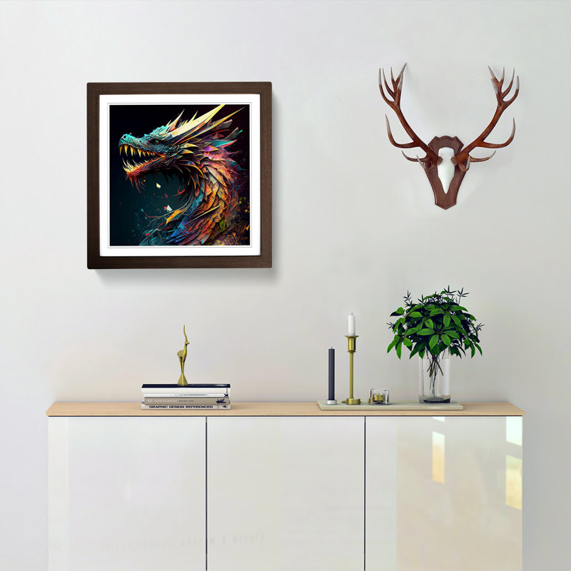 Single Picture Frame Print on Wood, Walnut