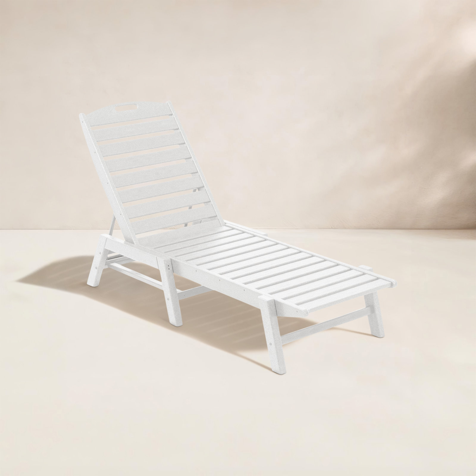 POLYWOOD® Nautical 24" Patio Chaise Lounge, White
