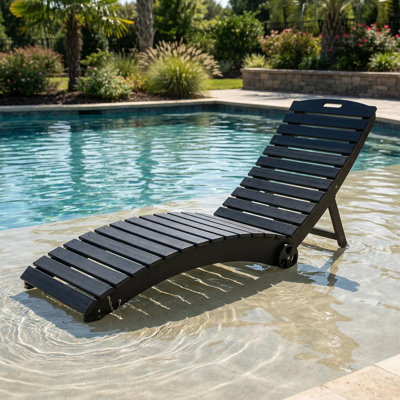 Folding Pool Lounge Chair with Wheels
