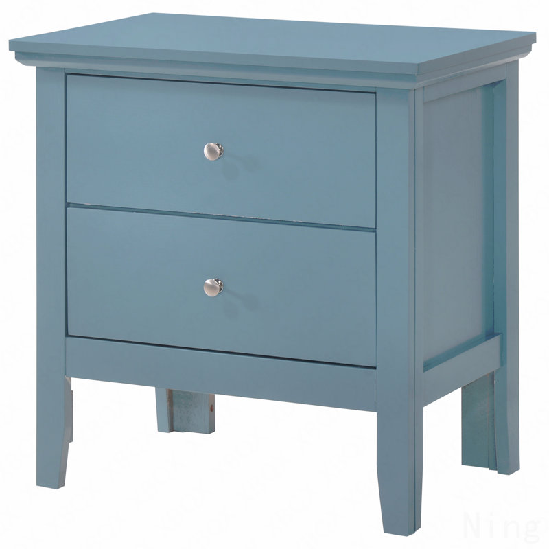 Table de chevet avec tiroirs Teal Elegance, Sarcelle