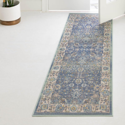 Hillen Oriental French Blue Area Rug