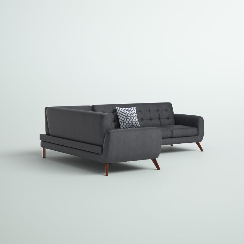 Canapé modulaire 2 pièces Piotrowski, Mélange de polyester noir cendré