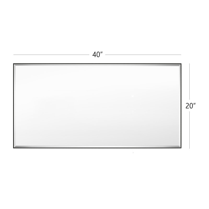 Miroir mural biseauté Reflections Sleek, Noir, noir, noir, noir, 20 po x 40 po