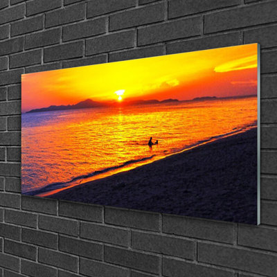 Sea Sun Beach 1 Piece Wall Art on Glass