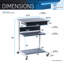 Chariot roulant pour ordinateur portable avec rangement, graphite