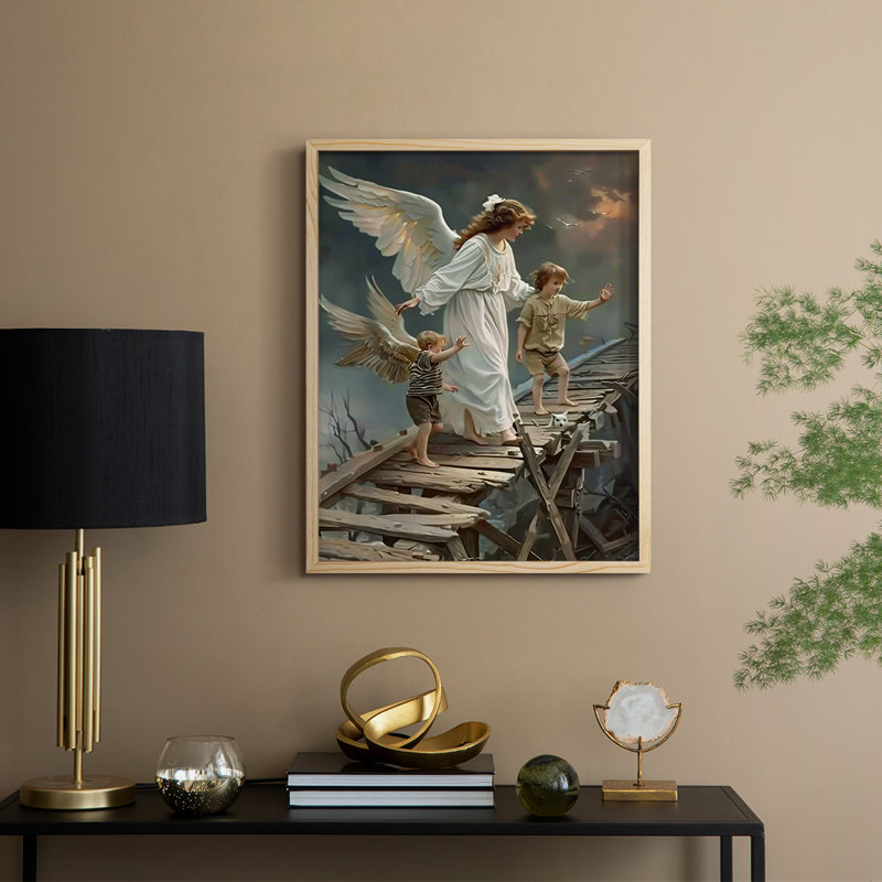 Religious Series CDXLIX, reproduction encadrée - bois massif, Naturel, H 11 po x l 9 po
