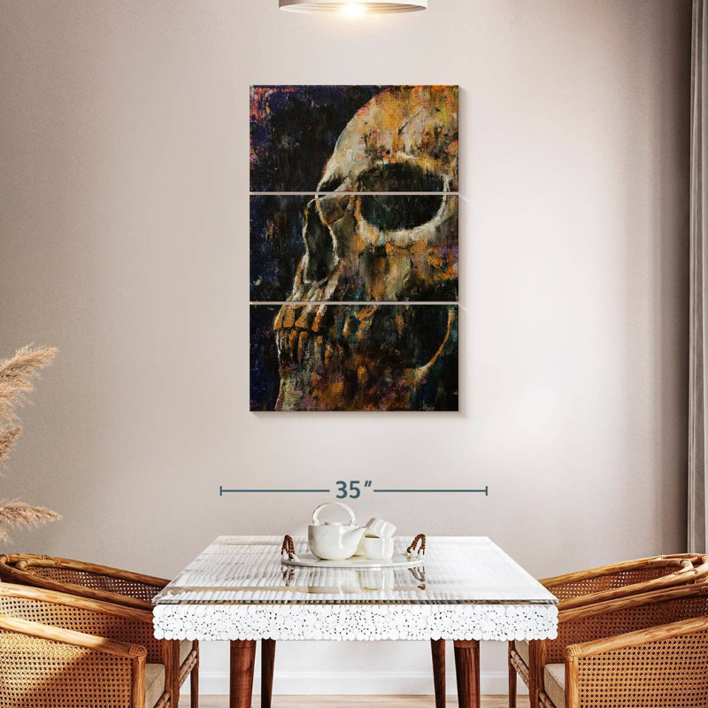 Hitzel Gold Skull, 45" H x 28" W